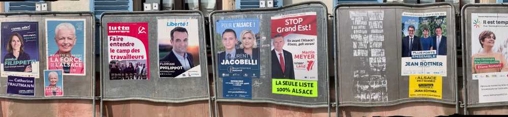 élections  régionales 2021 en Grand Est: les affiches des listes candidates