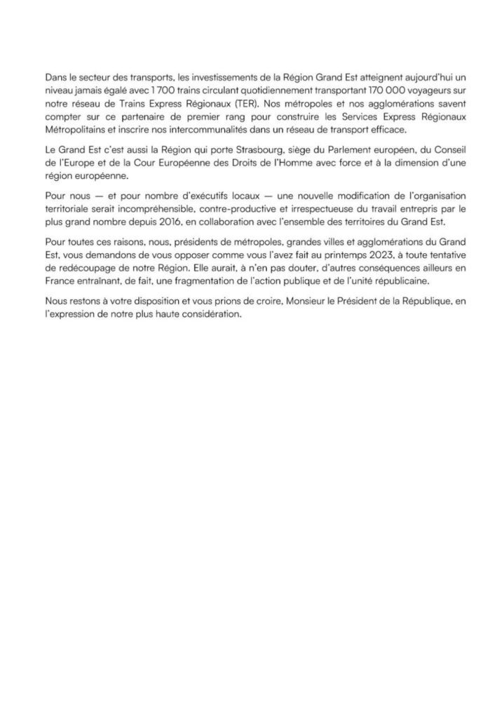 lettre à Macron avec 7 maires alsaciens page 2