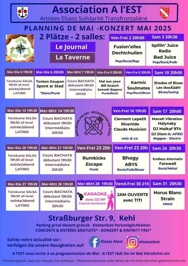 programme mai 2025 Taverne Journal Kehl