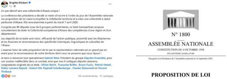 Une collectivité unique d&rsquo;Alsace enfin sur le calendrier parlementaire