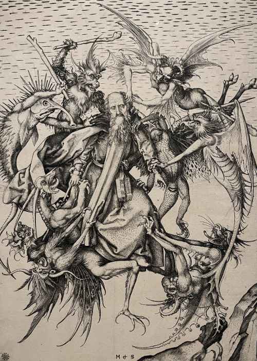 Martin Schongauer,
Saint Antoine tourmenté
par les démons.
Entre 1469 et 1473
